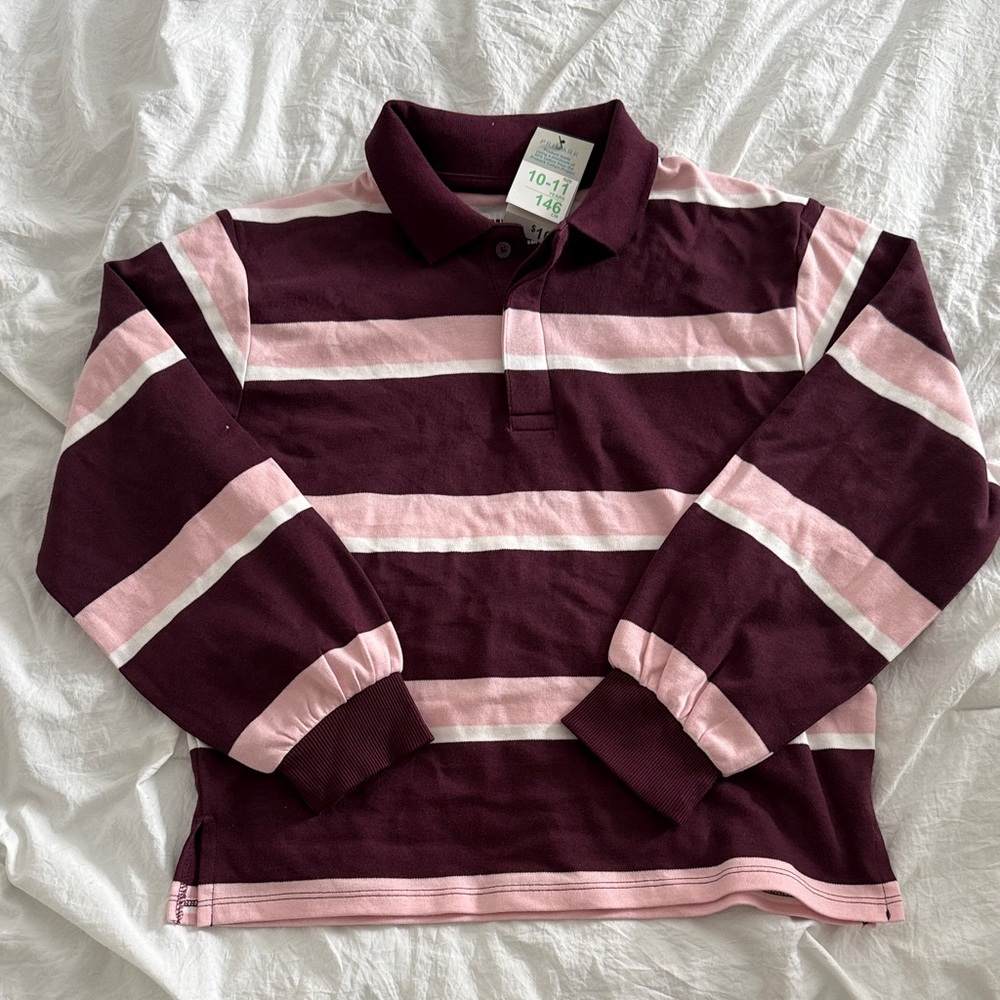 Primark Kids Polo Shirt - Burgundy and Light Pink